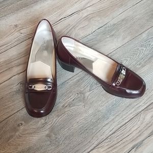 Michael Kors Oxblood Loafers with Heels, Size 8M